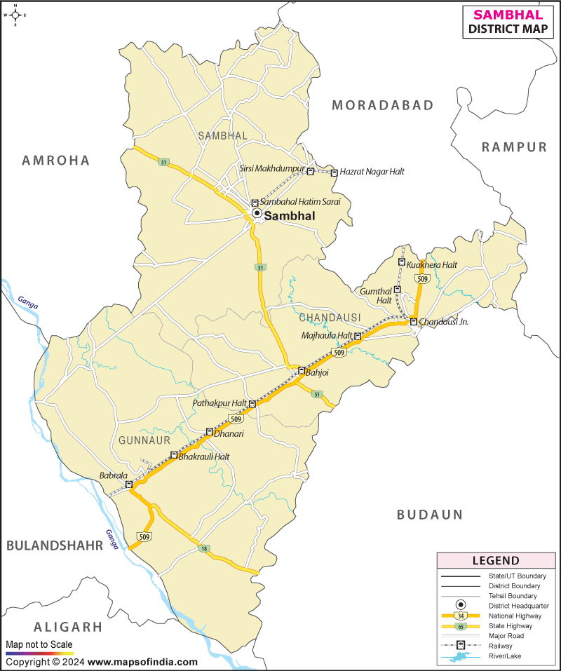 District Map of Sambhal