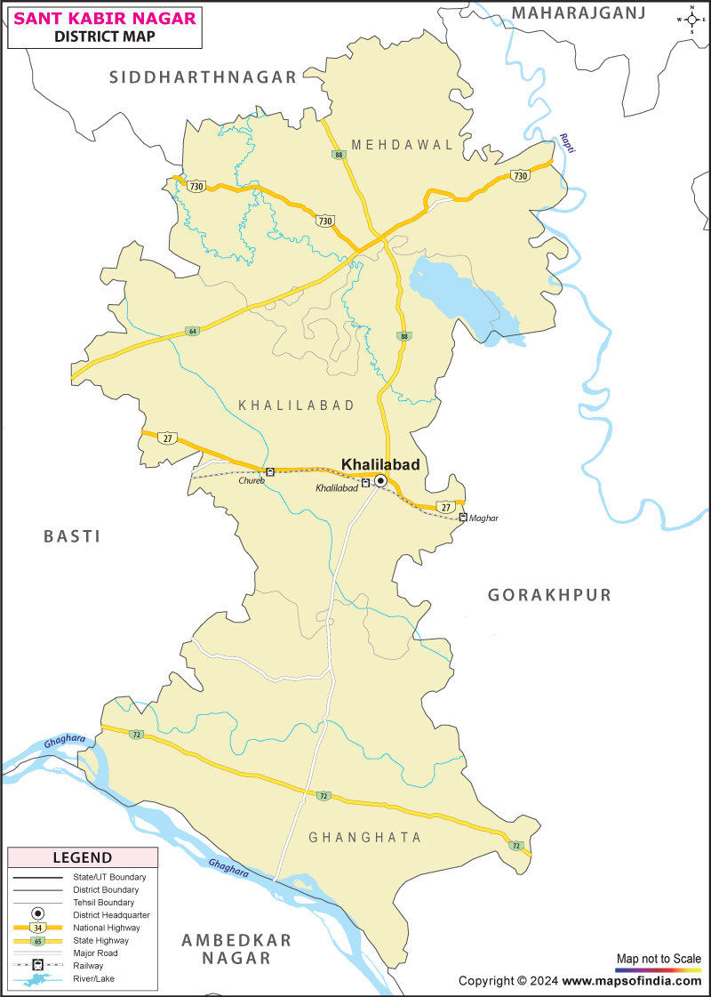 District Map of Sant Kabir Nagar