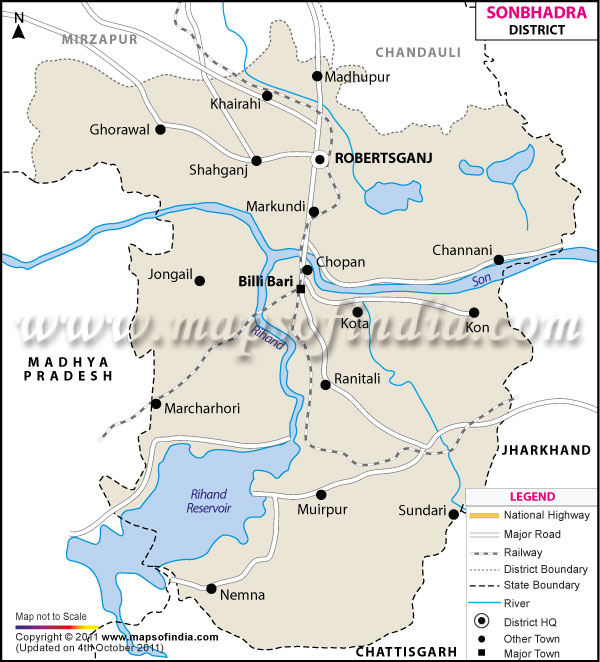 District Map of Sonbhadra