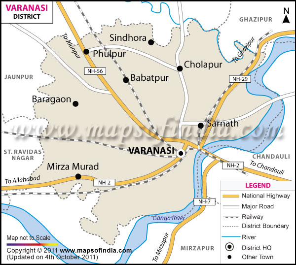 District Map of Varanasi