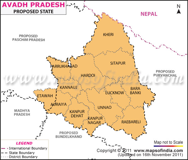 Avadh Pradesh Map