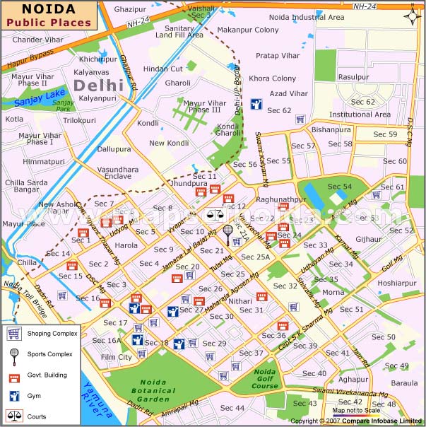 Map of Public Places in Noida