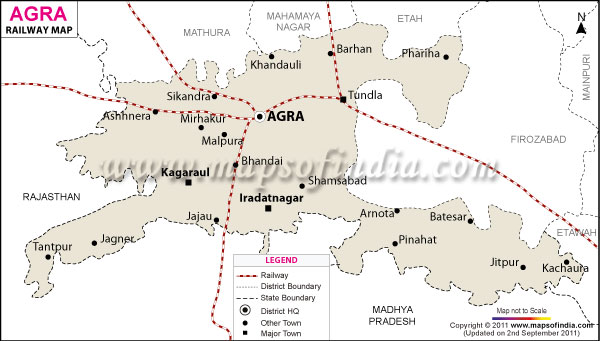 Railway Map of Agra