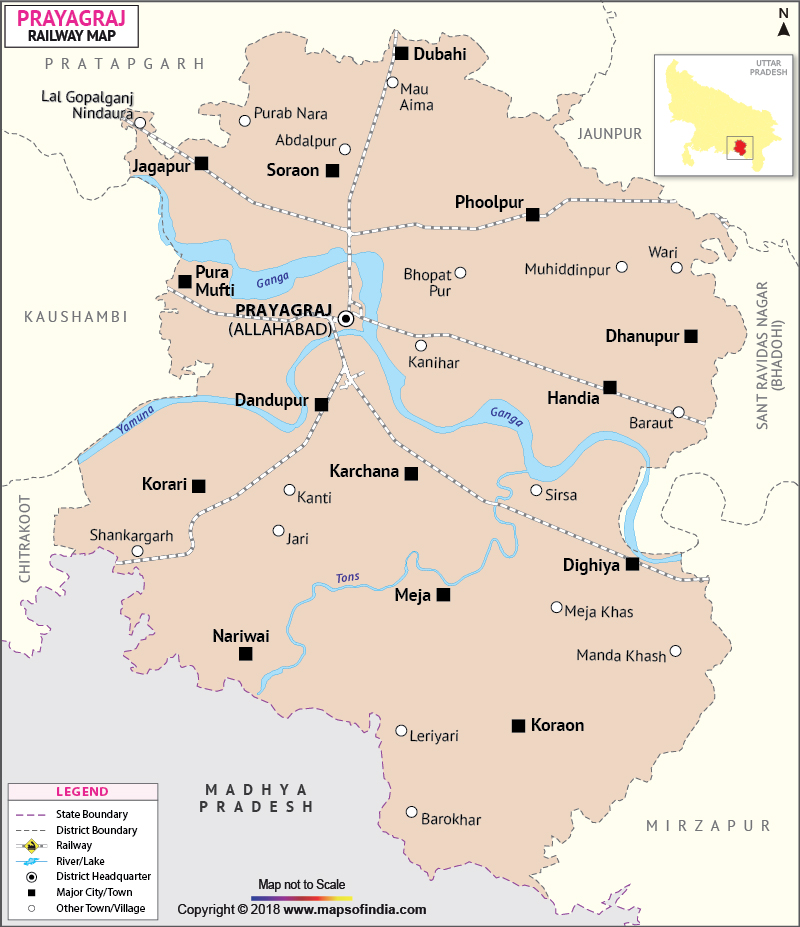 Railway Map of Prayagraj