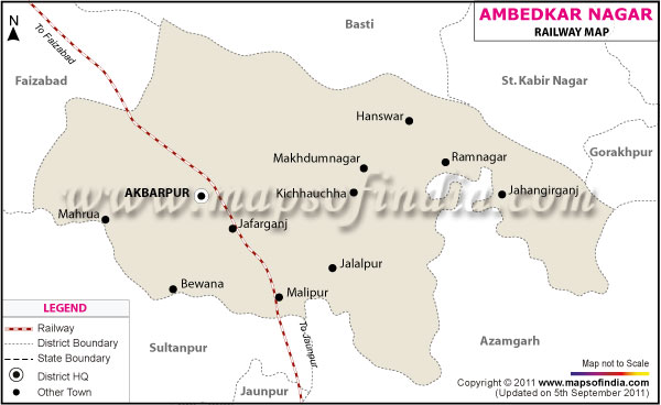 Railway Map of Ambedkar Nagar