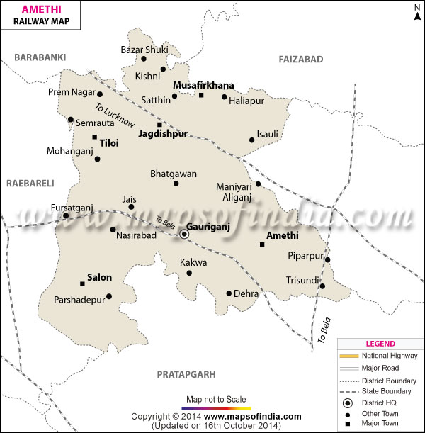 Railway Map of Amethi