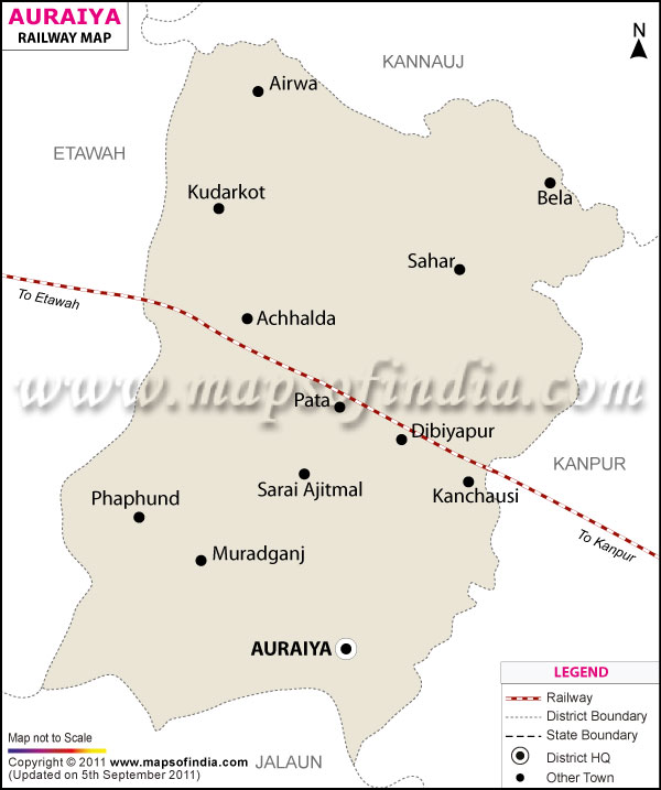 Railway Map of Auraiya