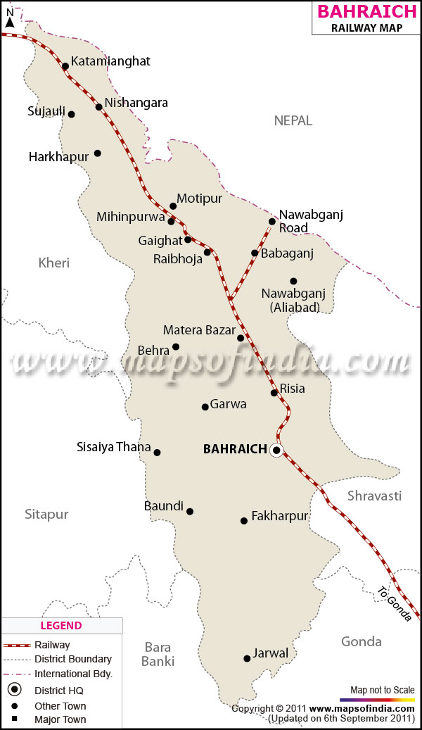 Railway Map of Bahraich