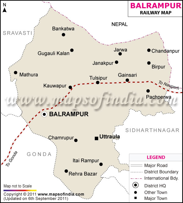 Balrampur Railway Map 