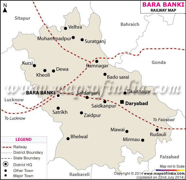 Railway Map of Bara Banki