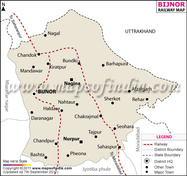 Railway Map of Bijnor