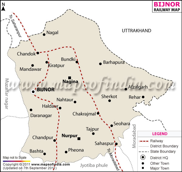 Bijnor In Up Map Bijnor Railway Map - Uttar Pradesh