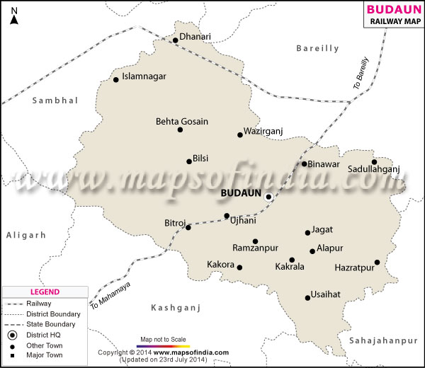 Railway Map of Budaun