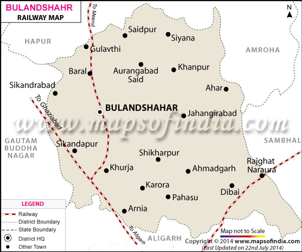 Railway Map of Bulandshahar