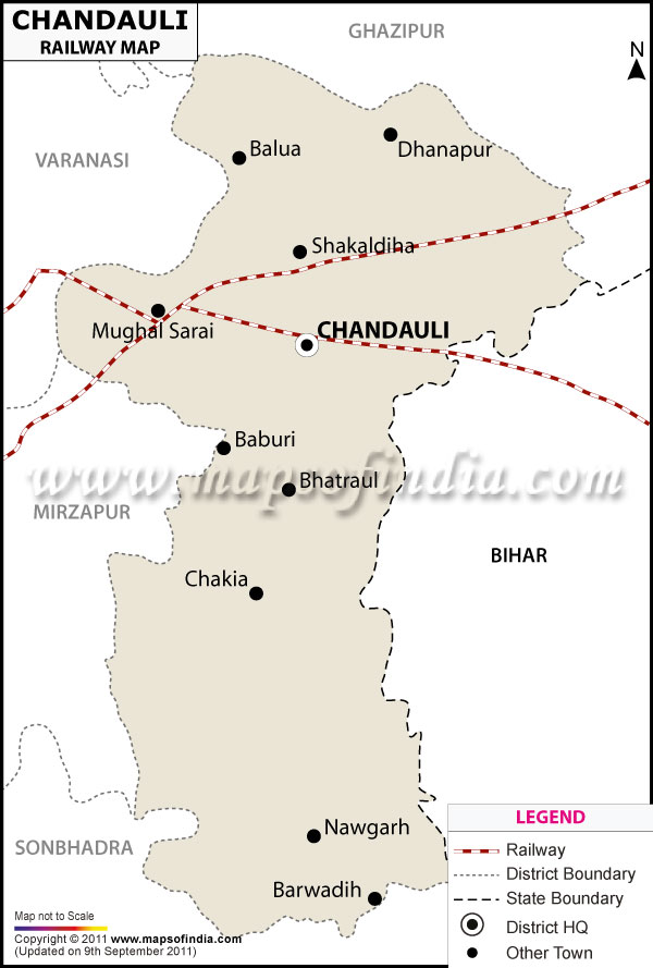 Railway Map of Chandauli