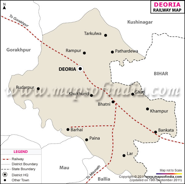 Railway Map of Deoria