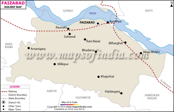 Railway Map of Faizabad