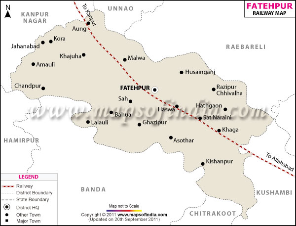 Railway Map of Fatehpur
