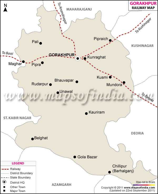 Railway Map of Gorakhpur