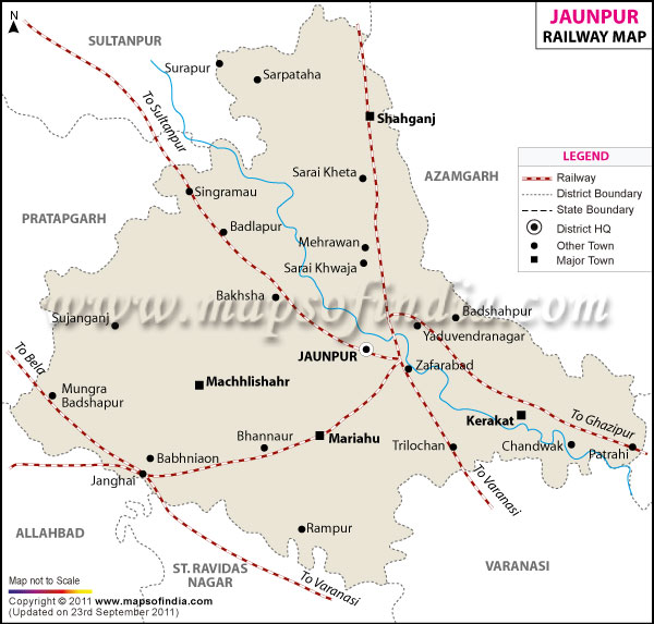 Railway Map of Jaunpur