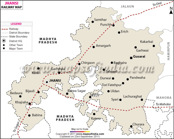 Railway Map of Jhansi