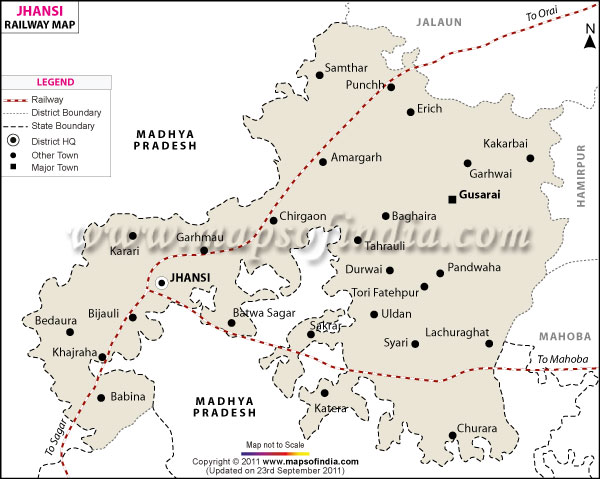 jhansi in india map Jhansi Railway Map jhansi in india map