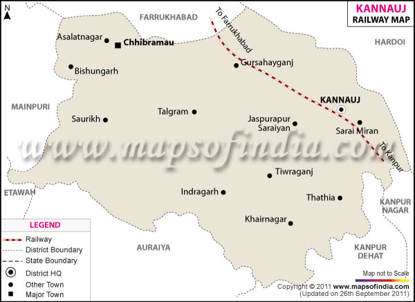Railway Map of Kannauj