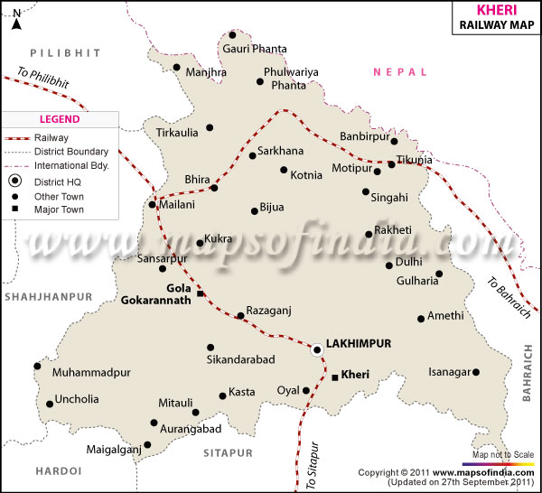 Railway Map of Kheri