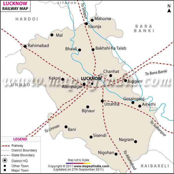 Railway Map of Lucknow