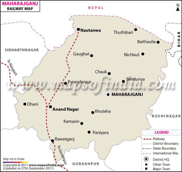Railway Map of Mahrajganj