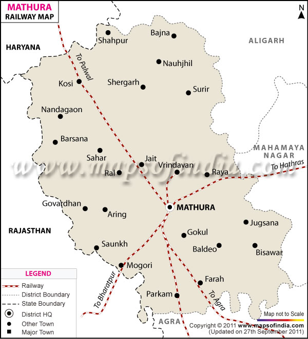 Railway Map of Mathura