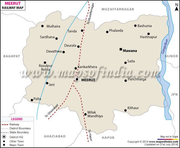 Railway Map of Meerut
