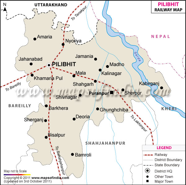 Railway Map of Pilibhit