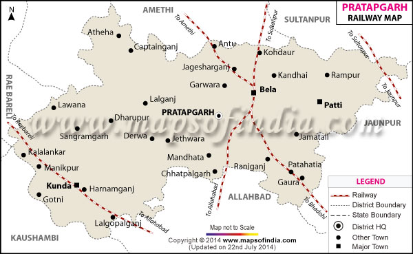 Railway Map of Pratapgarh