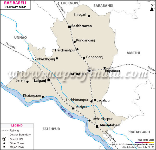 Railway Map of Rae Bareli