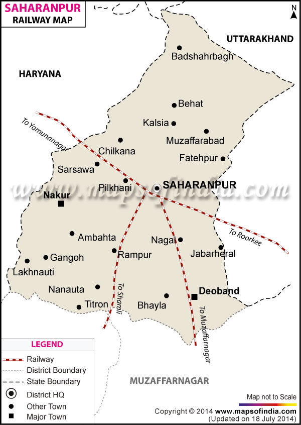 Railway Map of Saharanpur