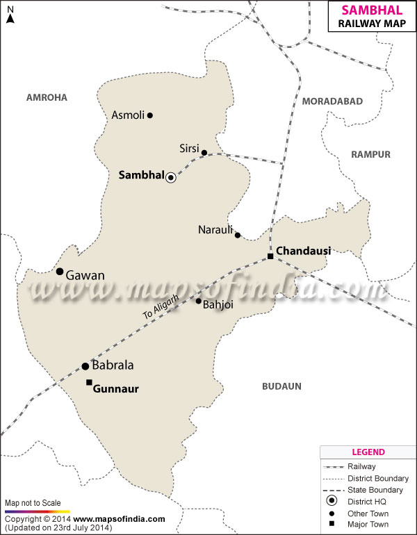 Railway Map of Sambhal