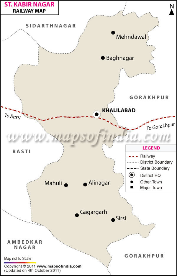 Railway Map of Sant Kabir Nagar