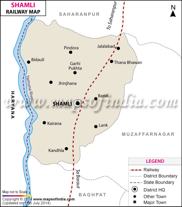 Railway Map of Shamli