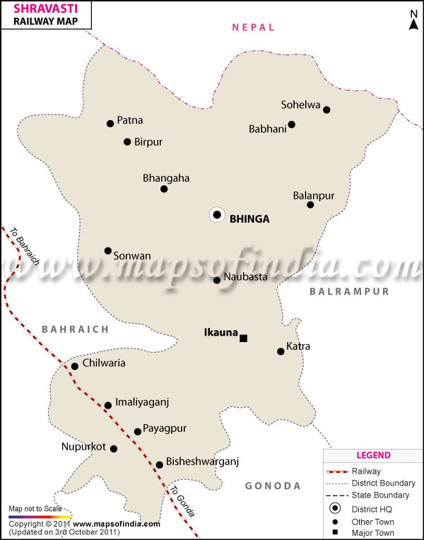 Railway Map of Shravasti