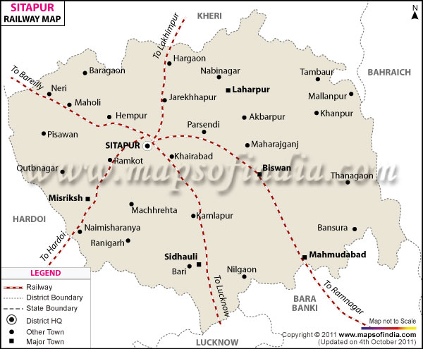 Railway Map of Sitapur
