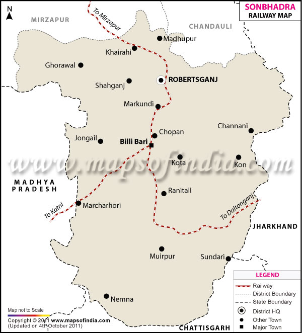 Railway Map of Sonbhadra