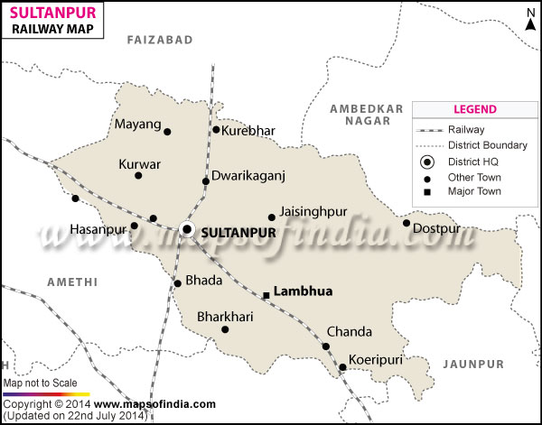 Railway Map of Sultanpur