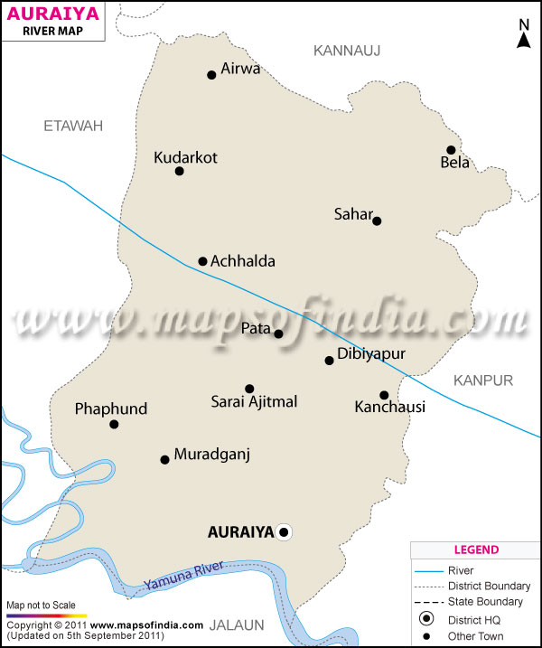 River Map of Auraiya