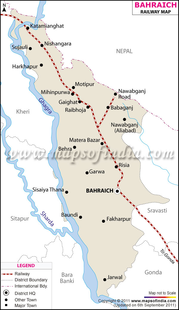 Bahraich In Up Map Bahraich River Map