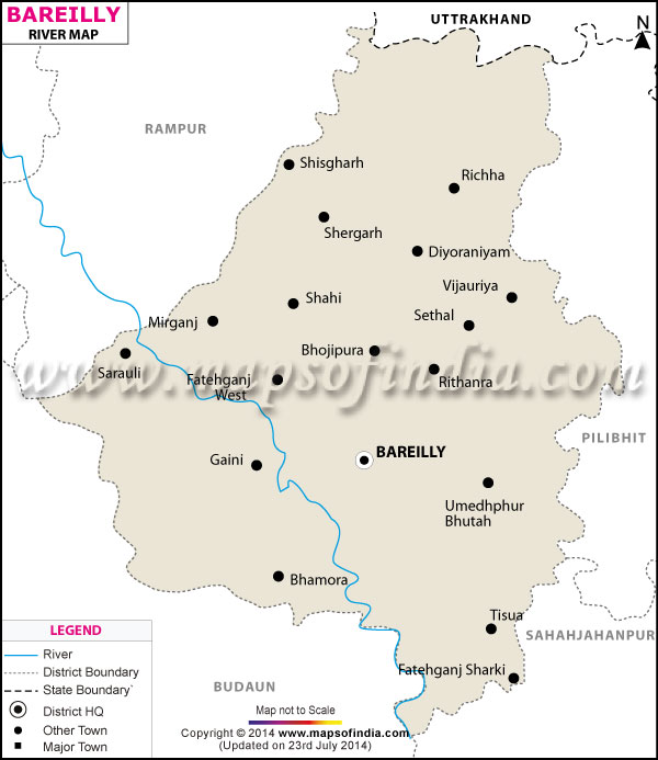 River Map of Bareilly