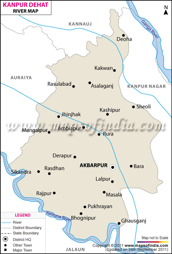 River Map of Kanpur Dehat