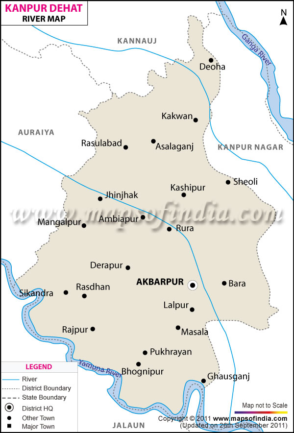 River Map of Kanpur Dehat