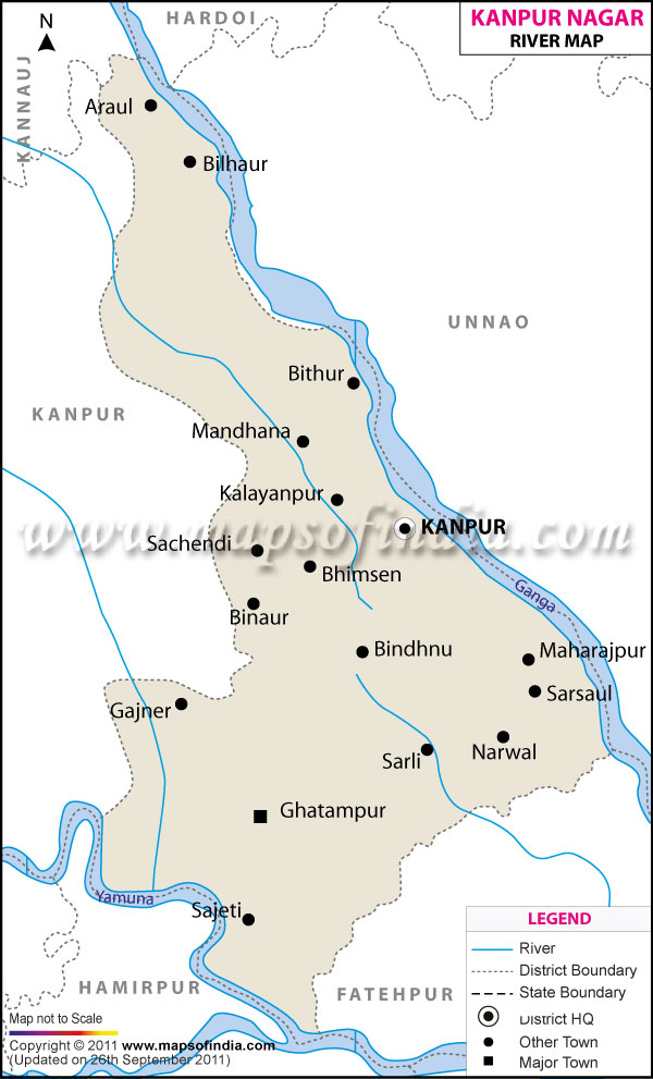 River Map of Kanpur Nagar