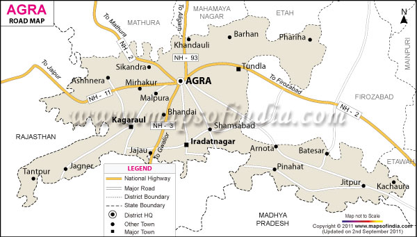 Road Map of Agra